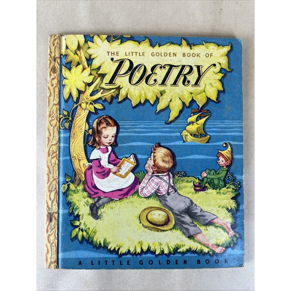 HTF VTG THE LITTLE GOLDEN BOOK OF POETRY 25¢ No Letter Code Early Ed. 1955 #38
